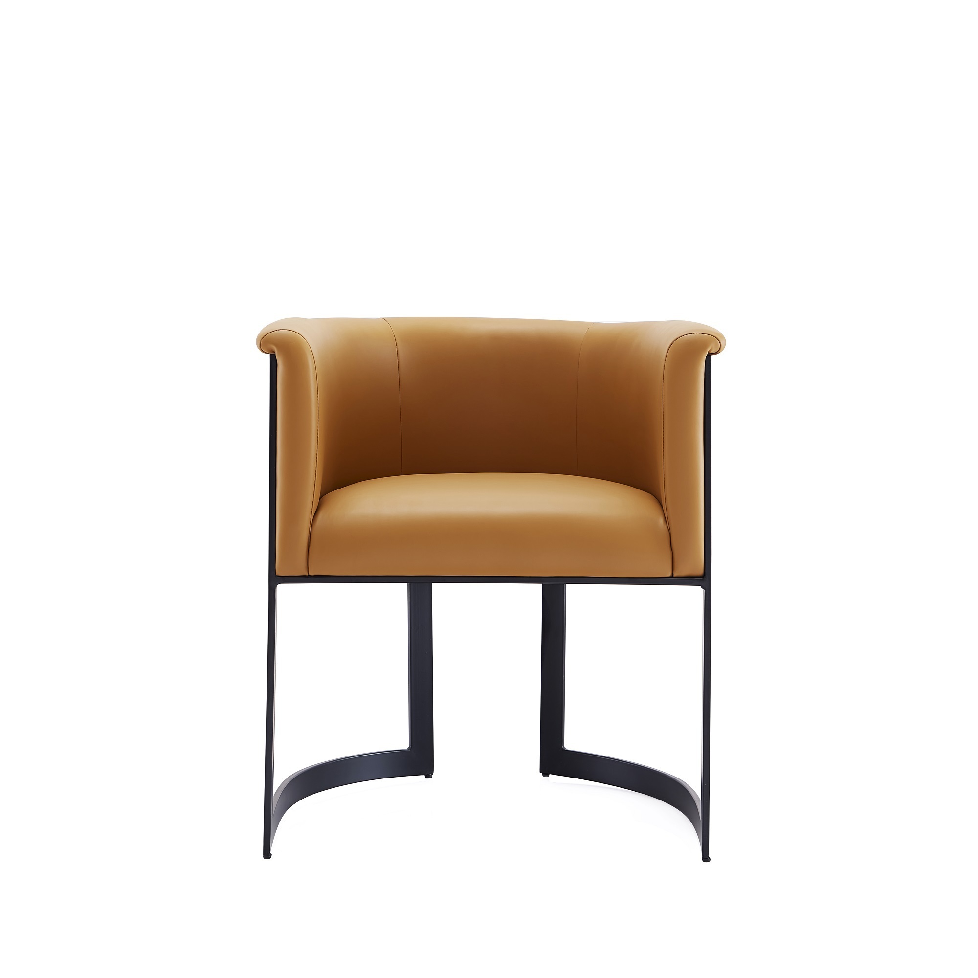 Manhattan Comfort, Corso Leatherette Chair with Metal Frame in Tan, Primary Color Tan, Included (qty.) 1 Model# DC046
